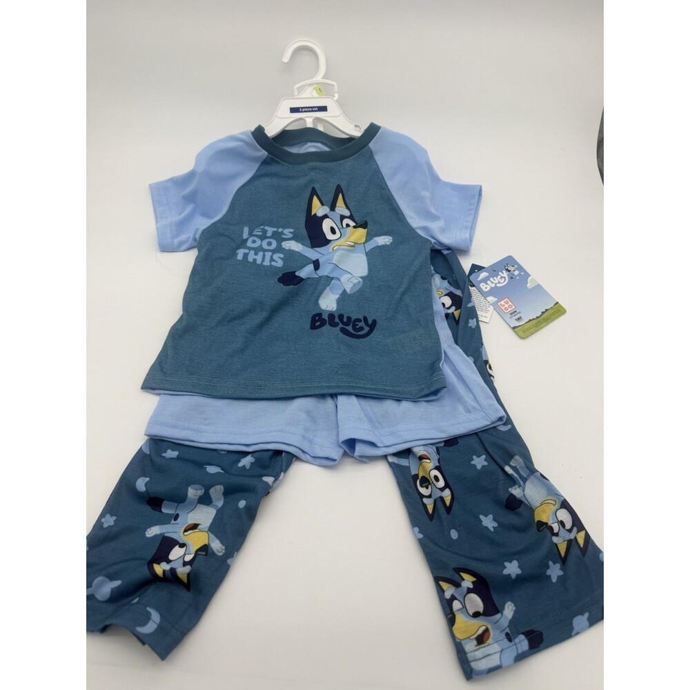Bluey Toddler 3-Piece Polyester Sleepwear Pajama Sets Size 4T